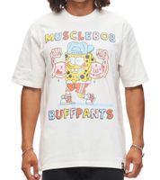 RE:COVERED X Nickelodeon Men's T-Shirt SpongeBob SquarePants Cotton Crew Neck RCVCM684 Ecru-White
