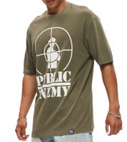 RE:COVERED X PUBLIC ENEMY Men's T-Shirt, Cotton Shirt with Large Print, Crew Neck, RCBVD3836 Khaki
