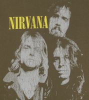 RE:COVERED X NIRVANA Men's Cotton T-Shirt with Large Band Print, Crew Neck, RCMERCT168 Khaki