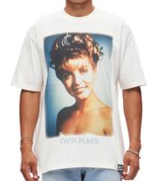 RE:COVERED X Twin Peaks Men's T-Shirt Laura Palmer Photo Print Cotton Shirt Short-Sleeve Shirt RCVCM691 Ecru-White