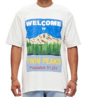 RE:COVERED X Twin Peaks Men's T-Shirt Welcome to Twin Peaks Print Cotton Shirt Short-Sleeve Shirt RCVCM690 Ecru-White