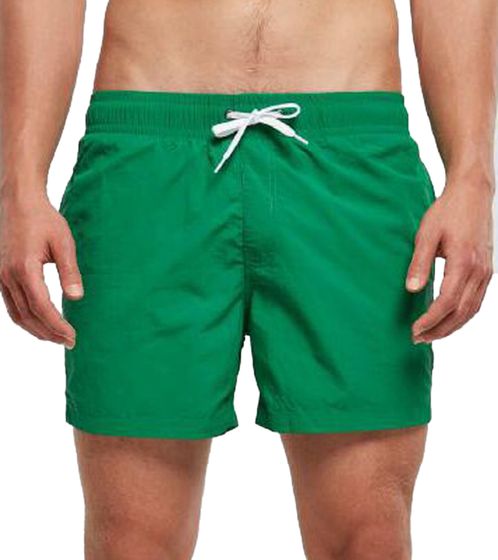DEF MERCH Men's Swim Shorts, Summer Shorts with Pockets and Inner Briefs, Swimwear BY050 Green
