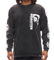 RE:COVERED X Studio Canal Halloween Herren Langarm-Shirt mit Vintage-Print Baumwoll-Longsleeve Pullover RCSTC116 verwaschenes Schwarz