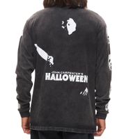 RE:COVERED X Studio Canal Halloween Herren Langarm-Shirt mit Vintage-Print Baumwoll-Longsleeve Pullover RCSTC116 verwaschenes Schwarz