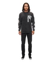 Pull Halloween homme manches longues en coton imprimé vintage RE:COVERED X Studio Canal, noir délavé RCSTC116