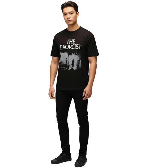 T-shirt homme RE:COVERED X L'EXORCISTE, col rond en coton, noir, avec imprimé photo, RCWARN559