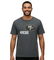 RE:COVERED X NFL San Francisco 49érs Herren T-Shirt mit Logo-Print Baumwoll-Shirt Rundhals-Shirt RCNFL1317A Grau