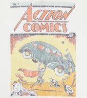 RE:COVERED X SUPERMAN DC Men's T-Shirt with Comic Print, Cotton Crew Neck, RCWARN556L, Ecru-White