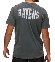 RE:COVERED X NFL Baltimore Ravens Men's T-Shirt with Football Helmet, Cotton Crew Neck, RCNFL1315I Gray