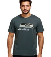 T-shirt homme RE:COVERED X NFL Seattle Seahawks avec logo imprimé, col rond en coton, gris, RCNFL1317J