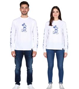 RE:COVERED X Disney Unisex Long-Sleeve Mickey Mouse Print Cotton Sweater RCDIF2050 White