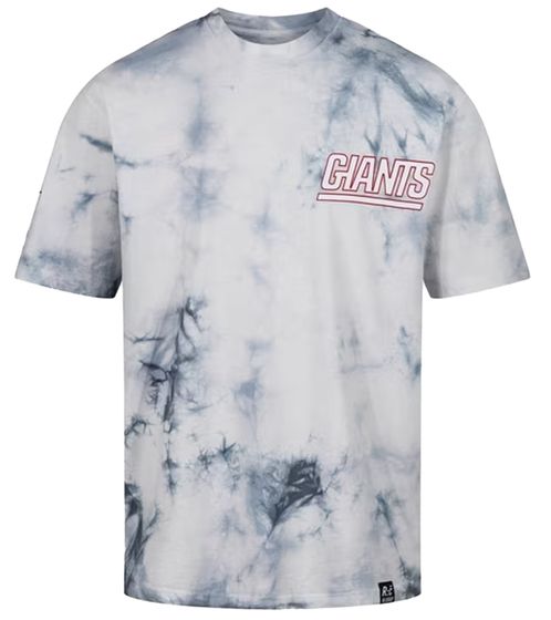 RE:COVERED X NFL Herren T-Shirt mit NEW YORK GIANTS Print Baumwoll-Shirt Rundhals-Shirt RCNFL1386 Blau