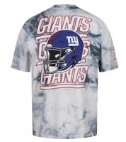 RE:COVERED X NFL Men's T-Shirt with NEW YORK GIANTS Print, Cotton Crew Neck, RCNFL1386 Blue