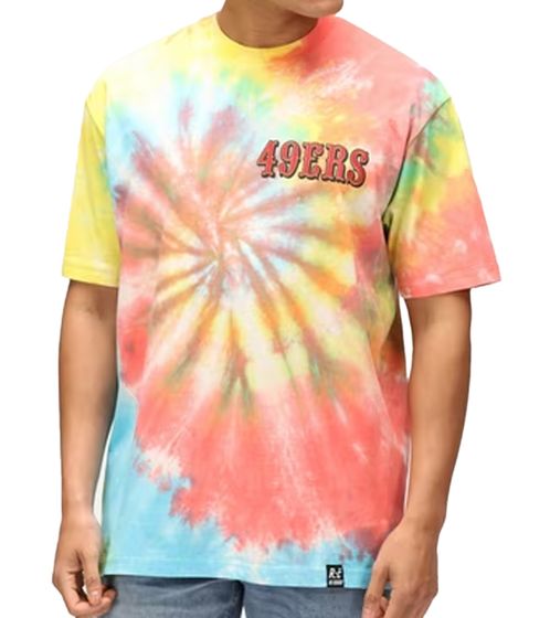 RE:COVERED X NFL San Francisco 49érs Herren T-Shirt mit Helm-Print Baumwoll-Shirt Rundhals-Shirt RCNFL1383 Bunt