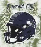 T-shirt homme RE:COVERED X NFL Seattle Seahawks avec logo imprimé, col rond en coton, vert, RCNFL1389