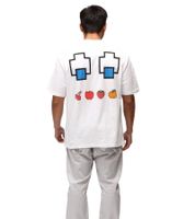 RE:COVERED X PAC MAN Men's Fruit Eyes T-Shirt, Cotton Shirt with Large Back Print, Crew Neck, RCPCM289 White RE:COVERED X PAC MAN Men's Fruit Eyes T-Shirt, Cotton Shirt with Large Back Print, Crew Neck, RCPCM289 White