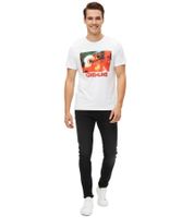 T-shirt homme RE:COVERED X GREMLINS avec grand imprimé photo, col rond, blanc RCWARN557