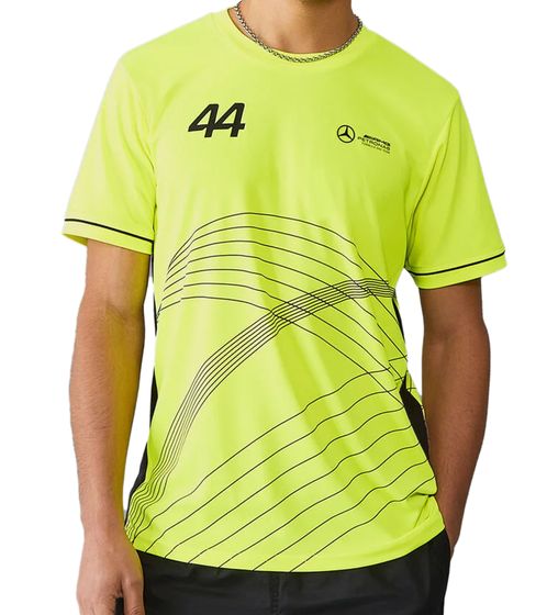 Mercedes-Benz AMG Petronas F1 Men's T-Shirt Lewis Hamilton Short-Sleeve Jersey 701227120 001 Neon Yellow