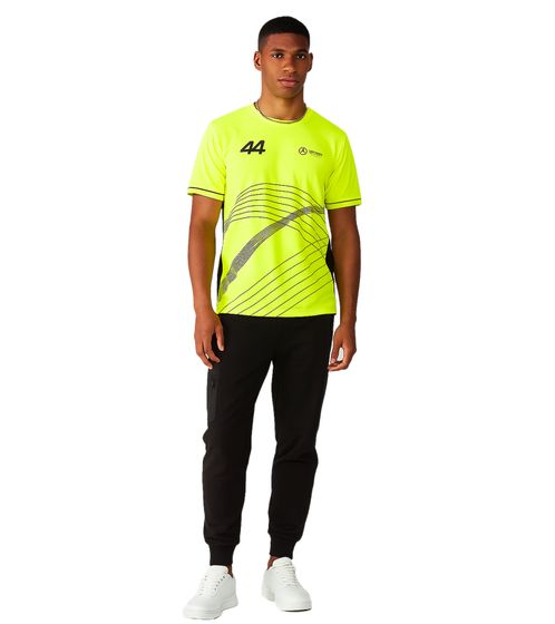 T-shirt da uomo Mercedes-Benz AMG Petronas F1 Lewis Hamilton a maniche corte 701227120 001 Giallo Neon