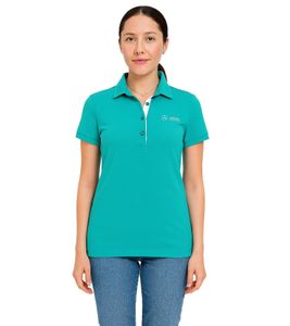 Mercedes-Benz AMG Petronas F1 MAPF1 Women's Cotton Polo Shirt with Team Logos and Color Accents Short-Sleeved Shirt 701227044 002 Turquoise-Green Mercedes-Benz AMG Petronas F1 MAPF1 Women's Cotton Polo Shirt with Team Logos and Color Accents Short-Sleeved Shirt 701227044 002 Turquoise-Green