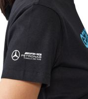 Camiseta Mercedes-Benz AMG Petronas F1 MAPF para mujer, de algodón, de manga corta George Russell, 701227128 001, negra