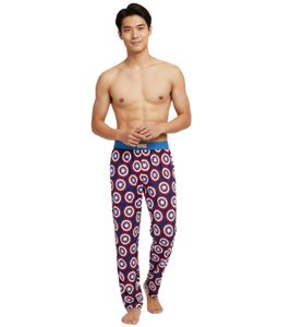 RE:COVERED X MARVEL Loungepants Captain America Herren Schlafanzug-Hose Schutzschild-Print Pyjama-Hose PCMARV502 Blau/Rot