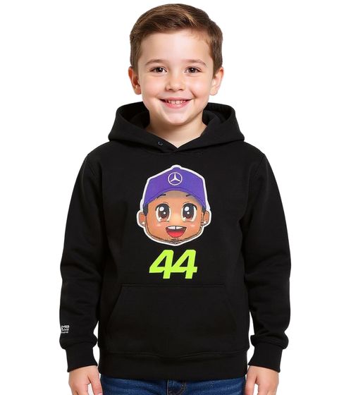 Mercedes-Benz AMG Petronas F1 Lewis Hamilton Hoodie for Girls and Boys, Formula 1 Hooded Sweatshirt 701227130 001 Black