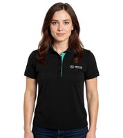 Polo femme en coton Mercedes-Benz AMG Petronas F1 MAPF1 avec logos et touches de couleur, manches courtes, 701227044, vert turquoise ou noir