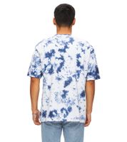 T-shirt homme RE:COVERED X Space Jam, imprimé tie-dye sur le devant, col rond en coton, bleu RCWARN751