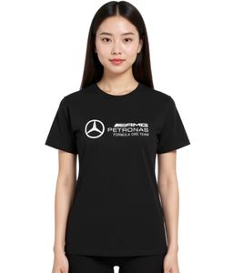 Mercedes-Benz AMG Petronas F1 MAPF Women's T-Shirt, Cotton T-Shirt with Large Logo, Short-Sleeved Shirt, 701227045 001 Black