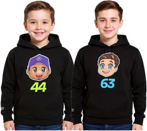 Felpa con cappuccio Mercedes-Benz AMG Petronas F1 per bambini e bambine, Felpa con cappuccio Formula 1 70122713, George Russell o Lewis Hamilton, Nero