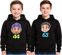 Mercedes-Benz AMG Petronas F1 Kinder Hoodie Mädchen und Jungen Kapuzen-Sweatshirt Formel 1 70122713 George Russel oder Lewis Hamilton Schwarz