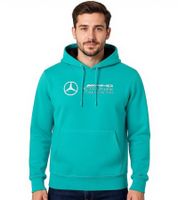 Mercedes-Benz AMG Petronas F1 Men's Cotton Hoodie with Formula 1 Team Logo 701227033 002 Turquoise Mercedes-Benz AMG Petronas F1 Men's Cotton Hoodie with Formula 1 Team Logo 701227033 002 Turquoise