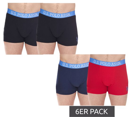 6-pack U.S. POLO ASSN. Men's Boxer Shorts, Breathable Cotton Underwear, 011601_US16133_02, Black or Blue/Red