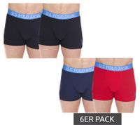 Lot de 6 boxers U.S. POLO ASSN. pour homme, sous-vêtements en coton respirant, 011601_US16133_02, noir ou bleu/rouge