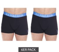 Lot de 6 boxers U.S. POLO ASSN. pour homme, sous-vêtements en coton respirant, 011601_US16133_02, noir ou bleu/rouge
