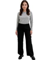 Pantalones cargo para mujer, pantalones casuales, pantalones de diario, corte recto 972290 Negro