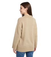 Women's Knit Sweater with Kent Collar, Oversized Everyday Sweater, 924028 Beige