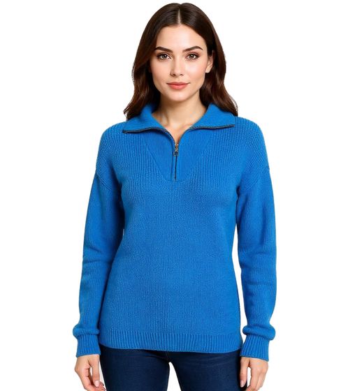 Maglione da donna in maglia, cardigan aderente, collo alto, maglione per tutti i giorni 953345 Blu