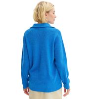 Women's Knitted Sweater, Figure-hugging Knit Cardigan, Stand-up Collar, Everyday Sweater 953345 Blue