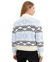 Women's Norwegian Sweater, Knitted Sweater with Stand-Up Collar, Plus Sizes 935244 White/Blue
