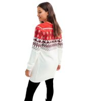 Suéter de maternidad acogedor para mujer, diseño noruego, ropa de embarazo, 920178 rojo/beige/blanco