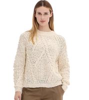 Women's Cable Knit Wool Sweater, Plus Sizes 905956 Beige