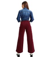 Damen Cord-Jeans aus Baumwolle weit geschnittene Herbst-Hose Größe Größen 966140 Weinrot