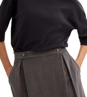 Falda midi de pana para mujer con pliegues de algodón orgánico, plisada, gris, 908254