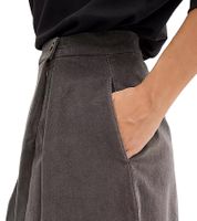 Falda midi de pana para mujer con pliegues de algodón orgánico, plisada, gris, 908254