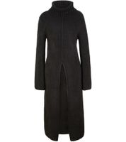 Suéter de cuello alto para mujer, vestido, suéter largo de punto, gris, 960529