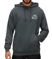 RE:COVERED X NFL Las Vegas Raiders Men's Hoodie with Lettering, Cotton Hoodie, Long-Sleeved Shirt, RCNFL1316G, Gray