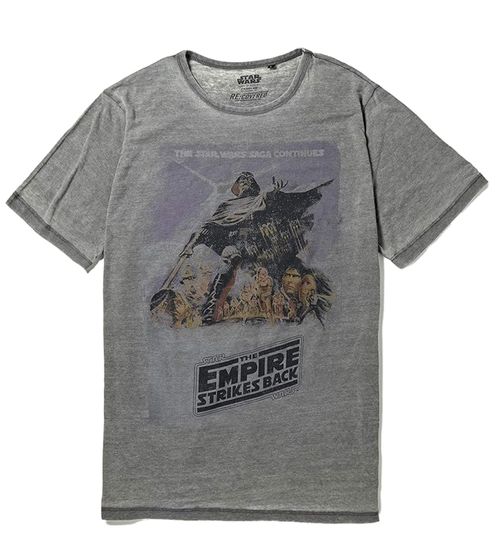 RE:COVERED X STAR WARS Men's Cotton Shirt The Empire Strikes Back Print Everyday Shirt Short-Sleeved T-Shirt PCSTW1633 Gray
