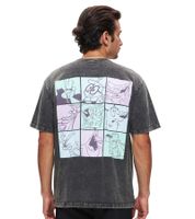 RE:COVERED X Cartoon Network Herren T-Shirt mit Motto-Print Baumwoll-Shirt Rundhals-Shirt RCWARN753 Grau